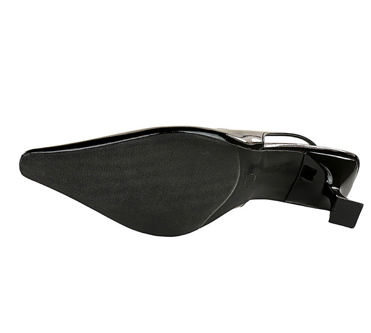 Black Pointed-Toe Mule